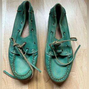 BED|STU Green Leather Casual Lace Loafers
